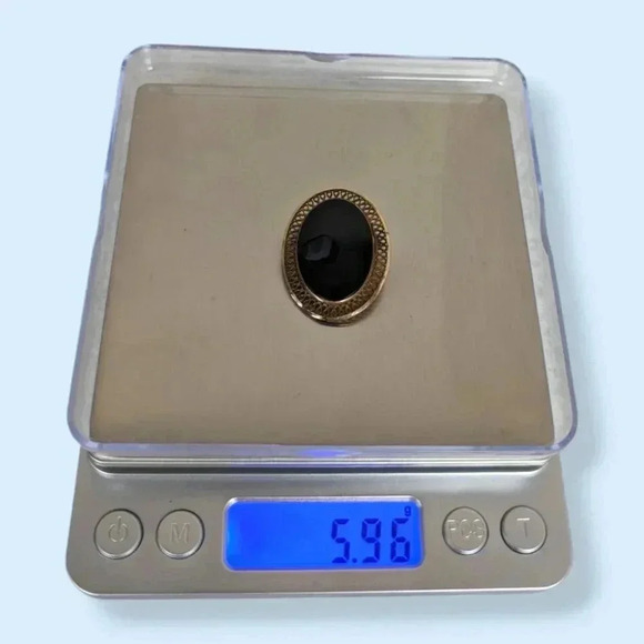 Vintage Winard 12K GF Onyx Brooch - Picture 7 of 7